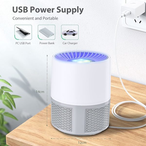 USB-myggdödande lampa, högeffektiv tyst inomhus/utomhus insektsfälla
