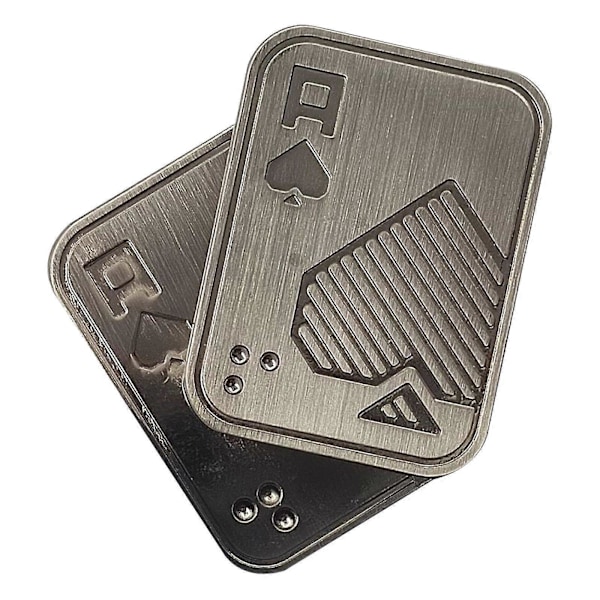Metall Fidget Leksaker - Magnetisk Poker Push Card Slider Stress Relief Leksak för Män, EDC Haptic Coin KK
