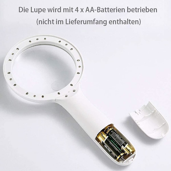 LED-kädessuurennuslasi - 120 mm:n erittäin suuri suurennuslasi vanhusten lukemiseen, heikkonäköisille