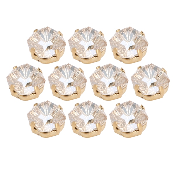 10 stk. syklo diamant fed firkantet glas high top tøj tilbehør dekorationer K9 10mm gylden champagne