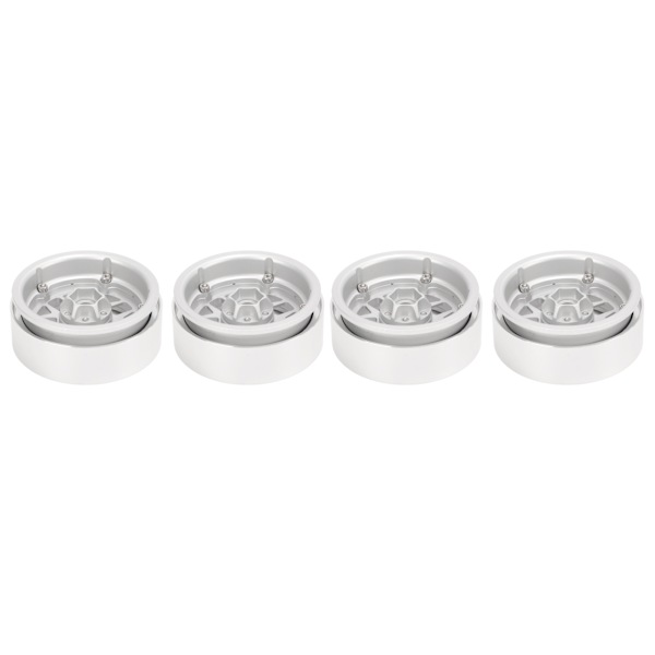 Aluminiumslegering RC Bilhjulnav 2,2 Tommer RC Beadlock Hjul Fælge til 1/10 Fjernbetjening Bil Sølv