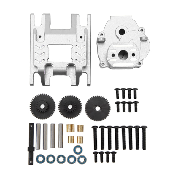 RC-växellåda i aluminiumlegering, växellåda, växellåda och bas för Traxxas 1/18 RC-bil uppgraderingsdelar silver