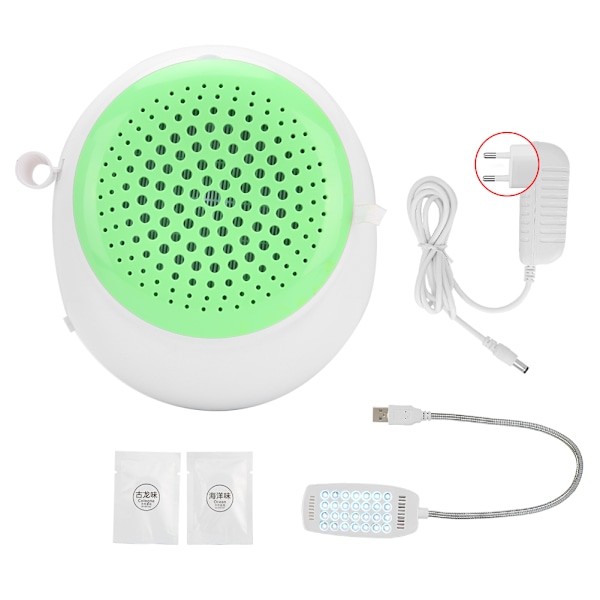 60W Nail Dust Collector Nail Vacuum Cleaner Lamp Aroma Diffuser Manicure Tool (100&#8209;240V)Green EU Plug