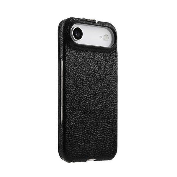 MELKCO Compatible with iPhone 17 Air Case Compatible with MagSafe Vertical Flip Genuine Cowhide + PC Phone Case