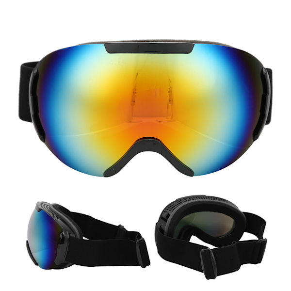 Skid- och snowboardglasögon med dubbla lager linser, anti-imma och UV-skydd, snöglasögon för vuxna (röda)