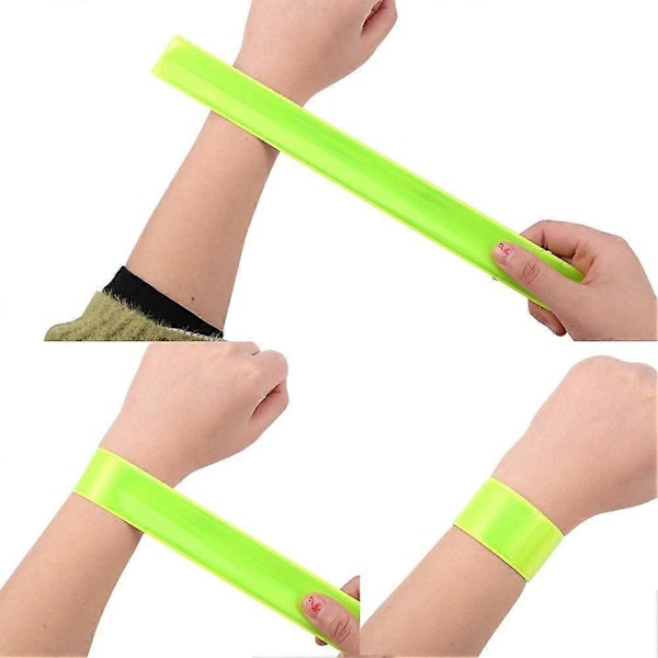 10-pack Reflexspänne Fluorescerande Rack Armband Reflexbälte Säkerhetsbälte Barn Vuxna Pojkar och Flickor Cykling Löpning Jogging