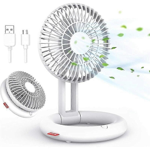 Hopfällbar USB-fläkt, Mini Tyst Fläkt, Portabel Tyst USB-fläkt 3 Hastigheter Justerbar