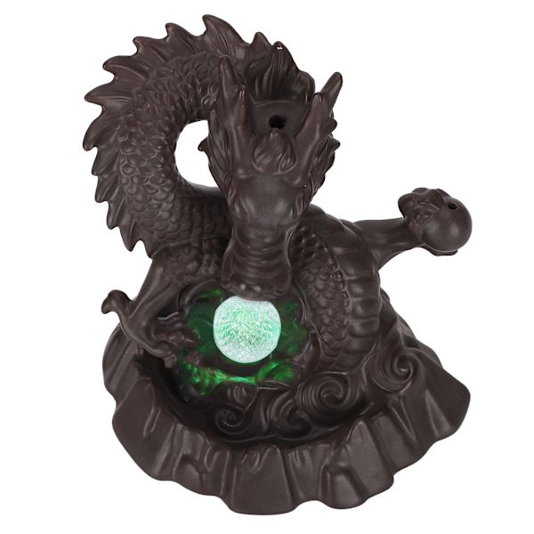 Tilbagevendende brænder keramiske innovative LED-lys boligindretning ornamenter Lucky Dragon-formet