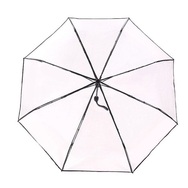 Paraply Transparent Paraply Automatisk Transparent Tri Fold Paraply