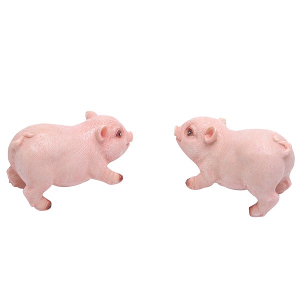 2 stk Landskap Hagemønster Gårdsplass Resin Høy Simulering Smågris Dekorasjon Dyr Gris Ornament