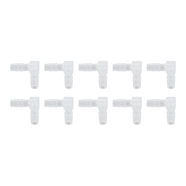 10 stk. albueslange modhage plastfitting 90 grader lige modhager ledadapter L form til akvarium 6 mm