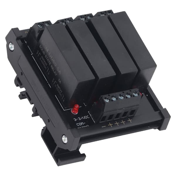 4P DC til DC Relæmodul DIN-skinne Solid State Relæ Fælles Negativ Terminal 3‑32V Indgang 5‑8A 5‑60V Belastning