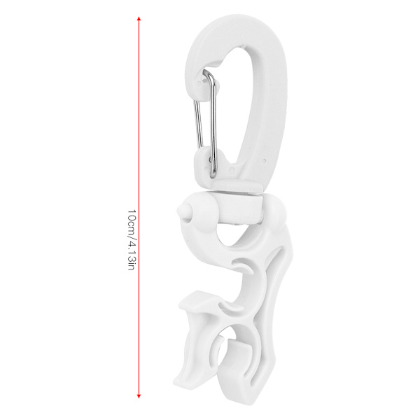 Plastic Scuba Diving BCD Åndedrætsregulator Slangeholder Quick Release Spænde Fast Krog Tilbehør Hvid