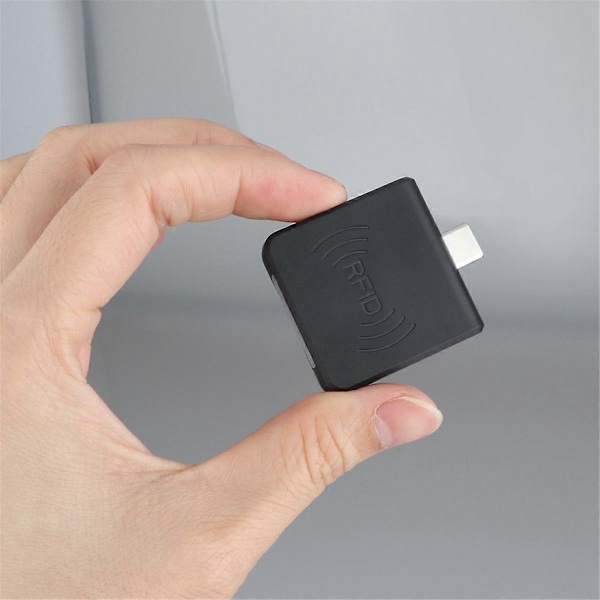 Mini Type C -liitäntäinen 134,2 kHz RFID EMID -eläintunnistuslukija (musta)