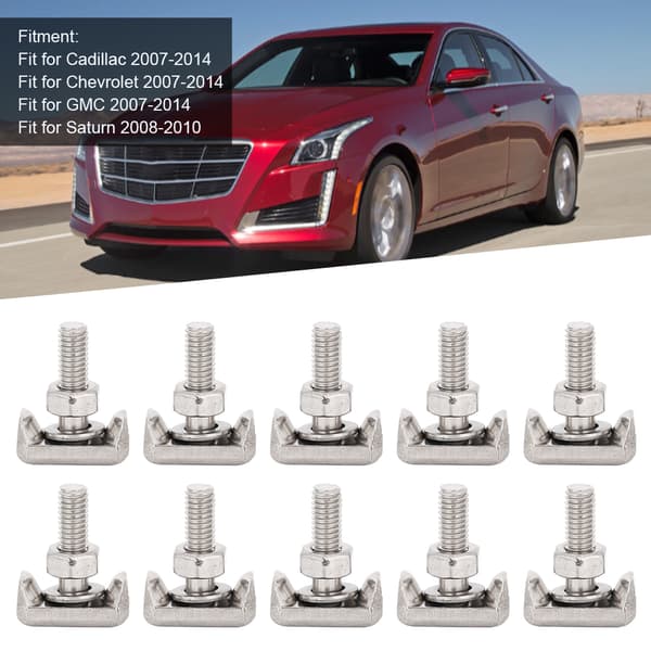 10 stk Rustfrie T-Bolter Batterikabelterminaltilkoblinger 19116852 Passer for Cadillac