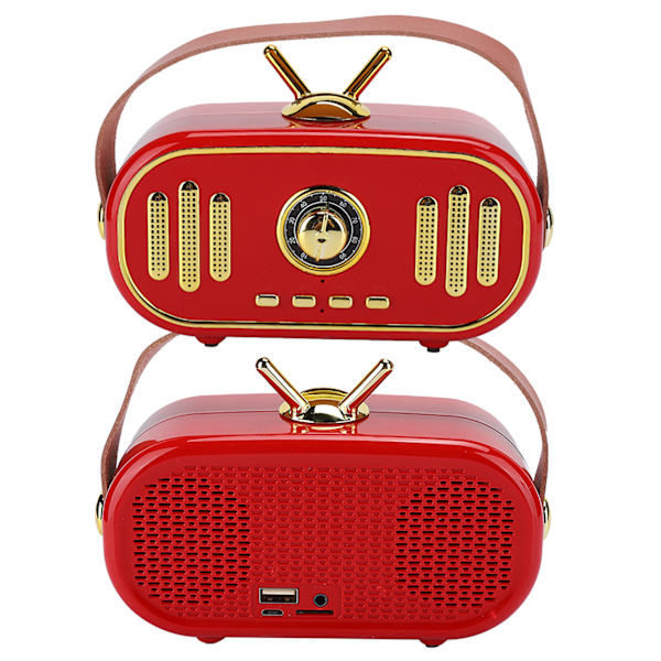 Mini bærbar retro trådløs Bluetooth-høyttaler oppladbar plug-in kort musikkspiller