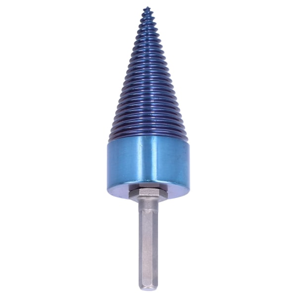 Twist Firewood Splitter Wood Cone Punch Drill Bit Hex Shank Plating Blue Split Tool 42mm L
