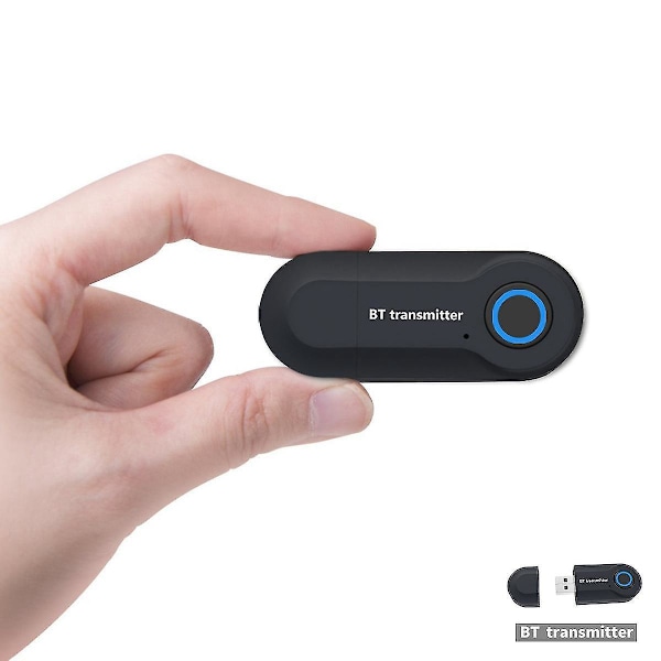Bluetooth 5.0 -sovitin langaton audio Bluetooth-lähetin-vastaanotin yhteensopiva PC/TV/auto 3,5 mm Aux Music S-DT