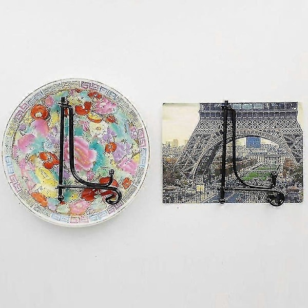 (4 pakke) Jern Display Stand, Sort Jern Staffeli Plade Display Foto Holder Stand, Viser Billede Fra