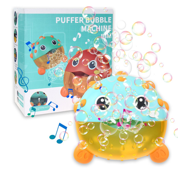 Baby Badleksaker Bubblor Maskin Elektrisk Pufferfish Bubblor Maker Badleksaker för Badkaret Automatisk Bubblor Blåser Födelsedagspresent