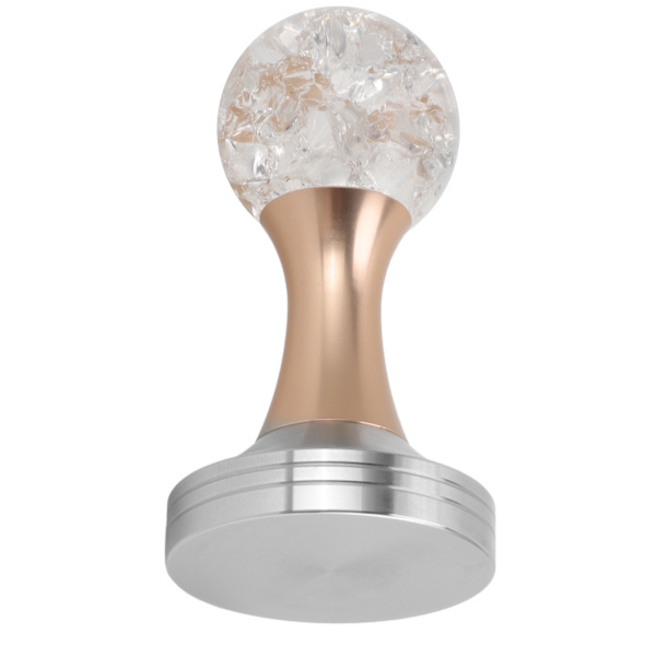 Kristallkula Kaffe Flat Tamper Rostfritt Stål Bas Pulver Hammare för Kaffe Tillbehör Guld 58mm