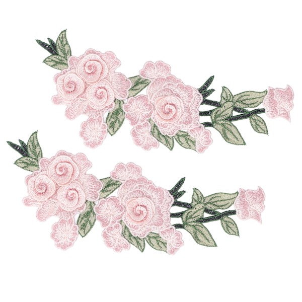 Broderet Patch Blomster Bomuld Miljøbeskyttelse Unik DIY Tøj Tilbehør til Veste HattePink