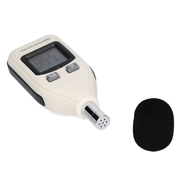 Decibelmätare - SPL-läsare / 30-130dBA-område / Ljudvolymmätningsinstrument (Vit)
