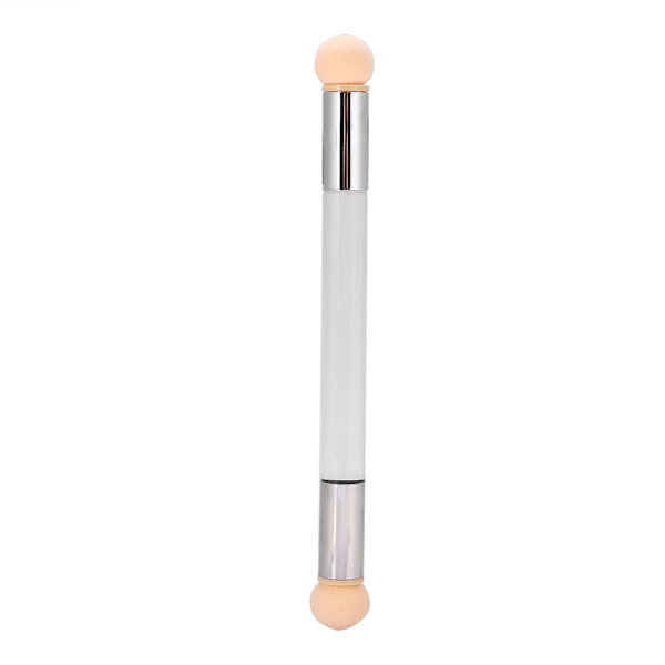 Dubbel ände UV Gel Nail Art Målning Gradient Shading Pen Borste 4 extra svamphuvuden Transparent
