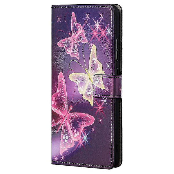 kompatibel Motorola Moto G22 Mønsterprint PU Læder Wallet Case Flip Stand Telefon Cover - Grøn Ugle-1