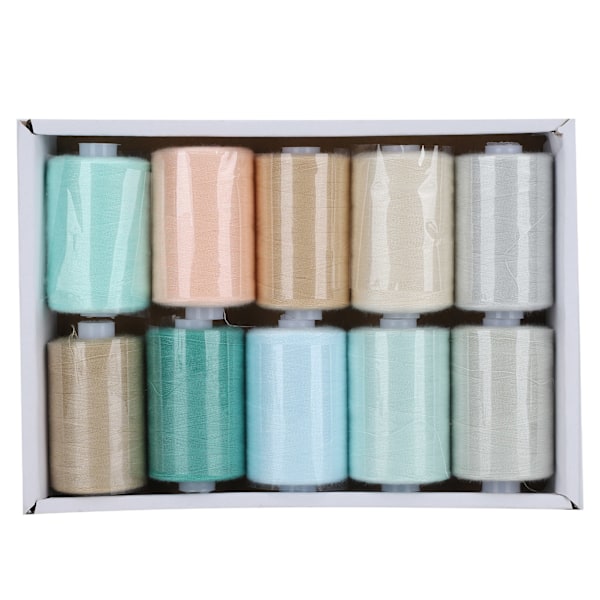 10 rullar sytråd set hushåll färg Pagoda trådar handgjorda tillbehör 402 (Cool Color Combination )
