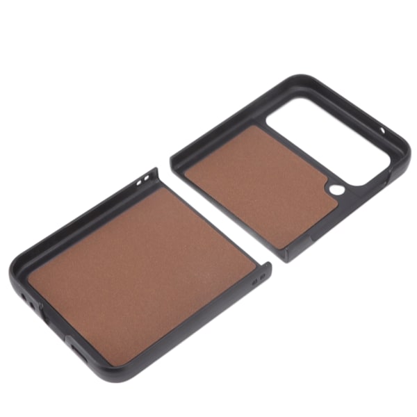 Vikbar skärm Phone case Läder Vikbar cover för Samsung Galaxy Z FLIP 4 Svart