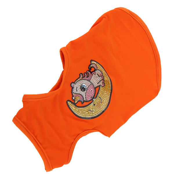 Mjuk och andningsbar hundtröja med strass, målad husdjurspyjamas, ärmlös valpsweatshirt för hundar som bär orange L