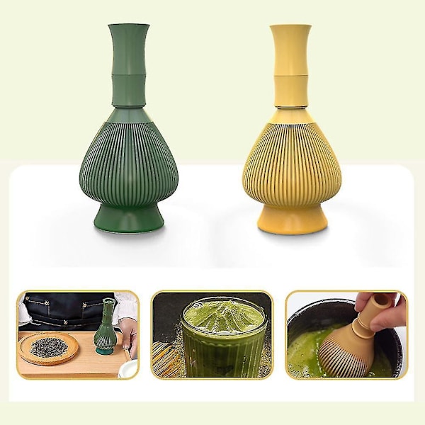Uudelleenkäytettävä hartsi Matcha Vispilä Muovinen konepesun kestävä Matcha Sekoitin Työkalut-B11 vihreä