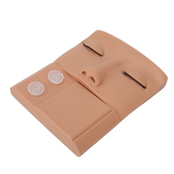 Vipper Mannequin Hode Utskiftbart Øyelokk Vippe Forlengelse Praksis Sminke Trening PVC Hudfarge