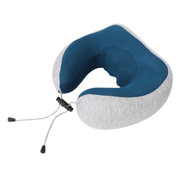 Elektrisk nakkemassager multifunktionel genopladelig U-formet memory foam æltende vibrations pude med varmeåndbar blå