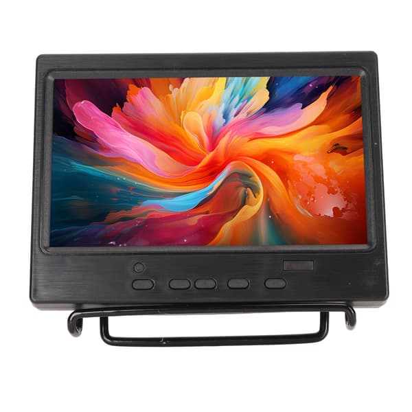 7 tums bärbar bildskärm 1024x600 stöder HD Multimedia Interface VGA AV bärbar skärm med stöd för PC 100‑240V järnfäste US-kontakt