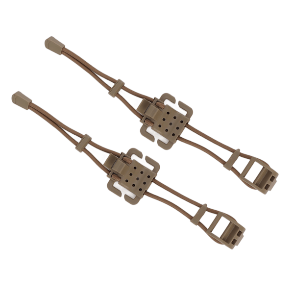 2 stk. Rygsæk Bindingsklemme MOLLE Gear Organizer Fastener Elastisk Bindings Spænde Karabinhage Klips Tasker Lås Snor Fix Gear Elastisk Rem Khaki