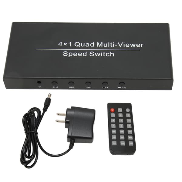 4X1 HD Multimedia Interface Multi Switcher 4 in 1 ut 1080P vid 60Hz HD Multimedia Interface Multi Viewer 100‑240V US-kontakt