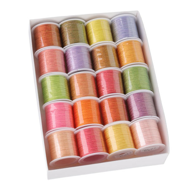 20 farger vokset tråd 55 yard 6 deler klippbar lengde halskjede ledning DIY håndverk vokset polyester ledning for smykkefremstilling