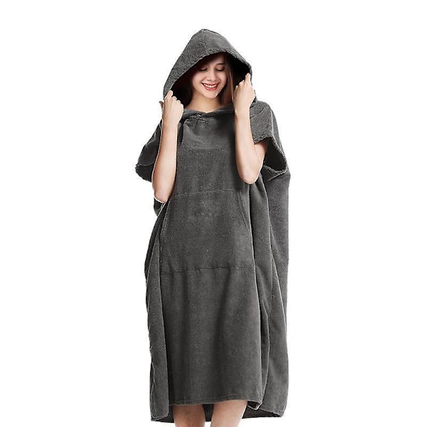 Mikrofiber Omklädningsrock för Kvinnor och Män - Stor Surfponcho med Huva för Hemmet, Stranden och Simning