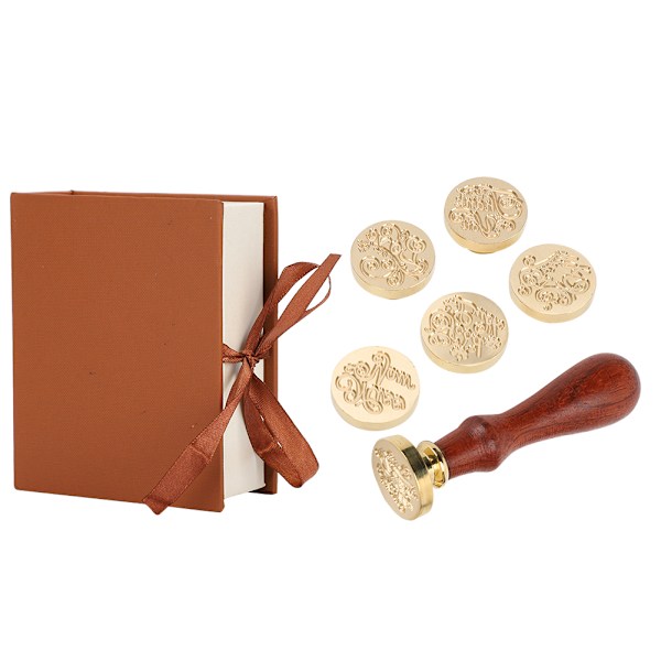 Seal Stamp Blessing Set DIY Handicrafts Tools Rosewood Handle for Gift Box Wax Sealing