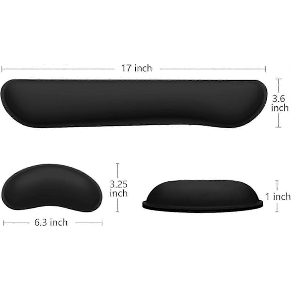 Handledsstöd i Memory Foam för Gaming och Datoranvändning i Jet Black_SZXM