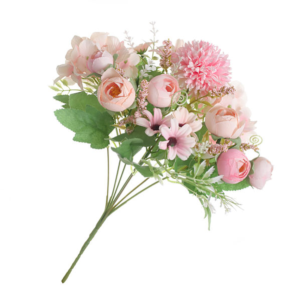Kunstig blomst utsøkt naturtro silkeklut kunstig blomst for fotografering bryllup hjem butikkdekorasjon rosa