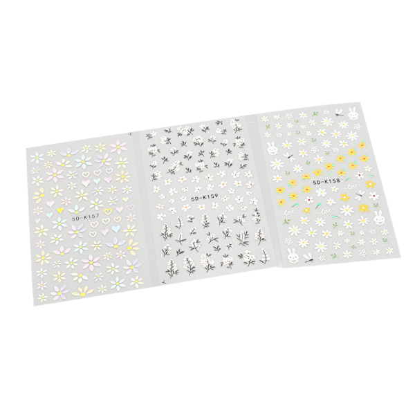3 kpl Nail Art Tarra Itseliimautuva kevätkukka pitkäkestoinen koristeellinen kynsitarra tee-se-itse