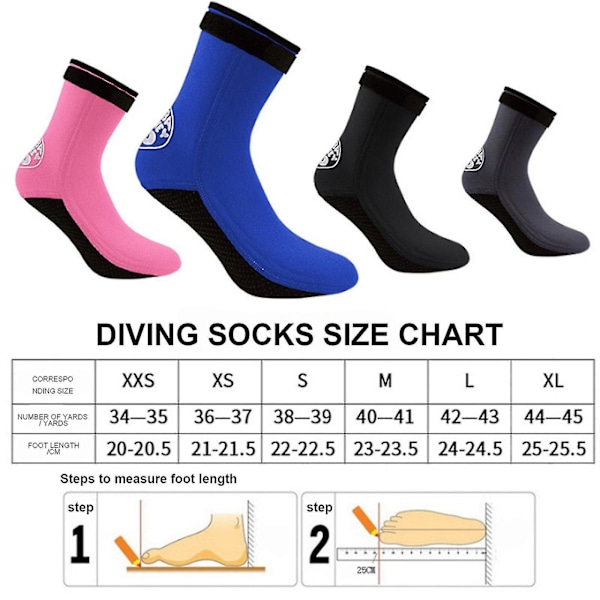 Neopren Snorkling Sokker for Voksne - Svart
