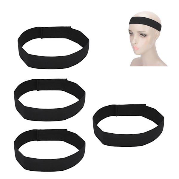 4st Peruk Kanter Elastiska band Bra elasticitet Multifunktionell bredd 3,5 cm Stretch Pannband för Hem Skönhetssalong