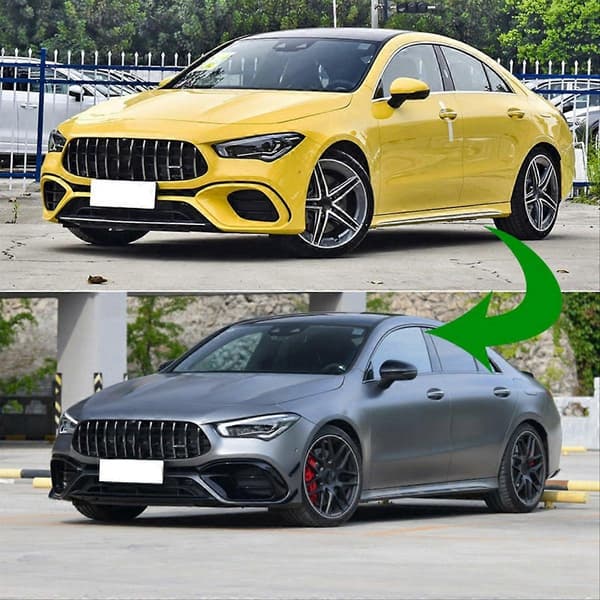 Front Bumper Spoiler for CLA45 C118 2020 2021 Gloss Black Bumper Spoilers Black