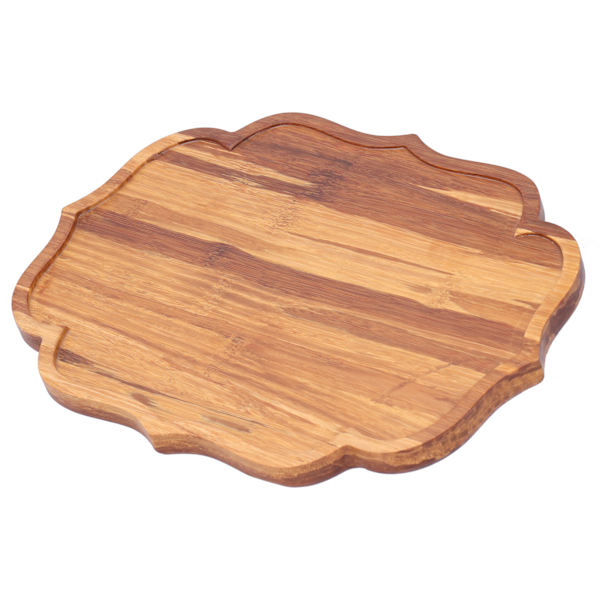 Bambus tebakke tebord serveringsplade japansk stil service med beskyttelsespudeS 19,8x13,7x1,8cm