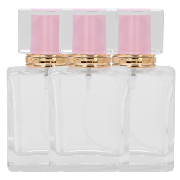 50 ml påfyllningsbar parfymflaska glasspray transparent flytande tom atomizerbehållare rosa