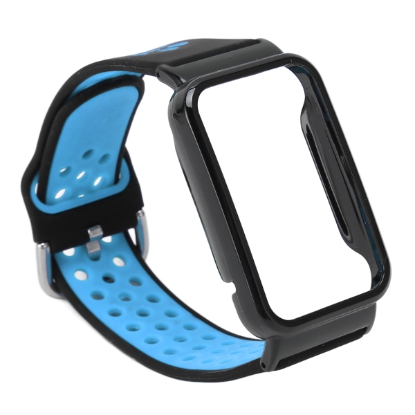 Andningsbart watch i silikon med skyddande bumperfodral Case Passar för Mi Band 7 Pro Svart Blå och Svart Case